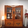 Brown Wood Rectangular Small Display Cabinet Image - 1