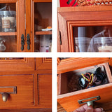 Brown Wood Rectangular Small Display Cabinet Image - 6