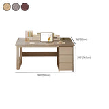 Brown Wood Tableside Storage Drawers Writing Desk #size