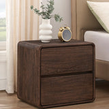 Brown Wood Tip Resistant Kids Nightstand with Drawers Image - 1