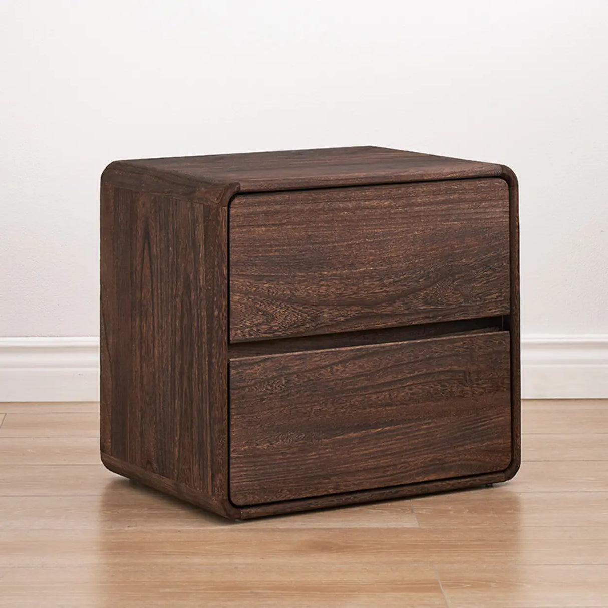 Brown Wood Tip Resistant Kids Nightstand with Drawers Image - 2