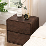 Brown Wood Tip Resistant Kids Nightstand with Drawers Image - 3
