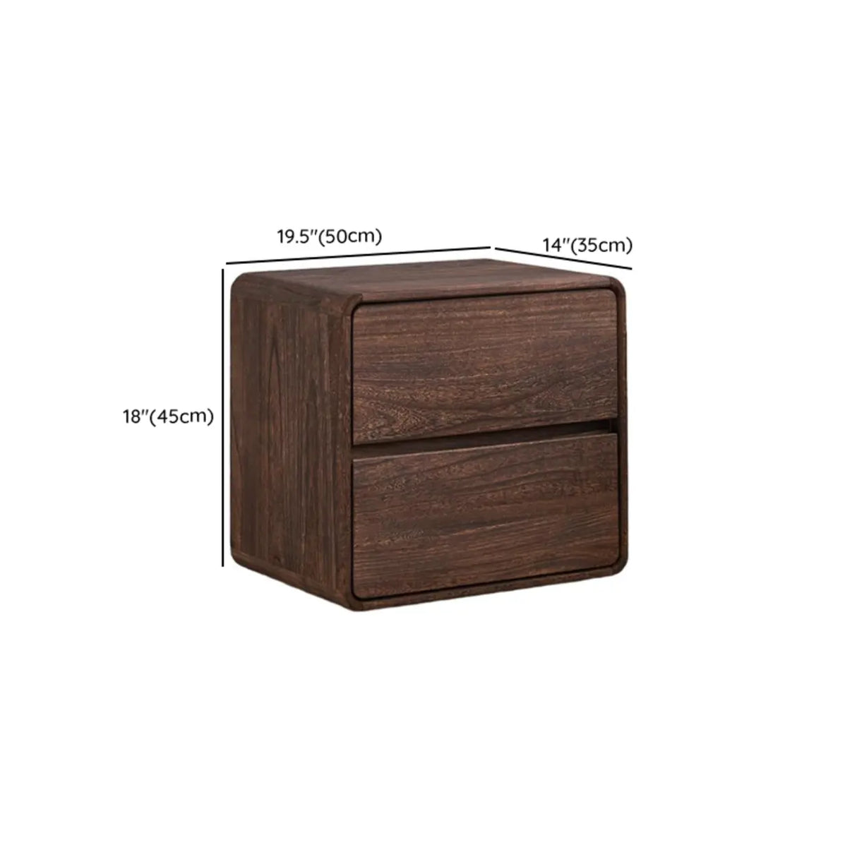 Brown Wood Tip Resistant Kids Nightstand with Drawers 