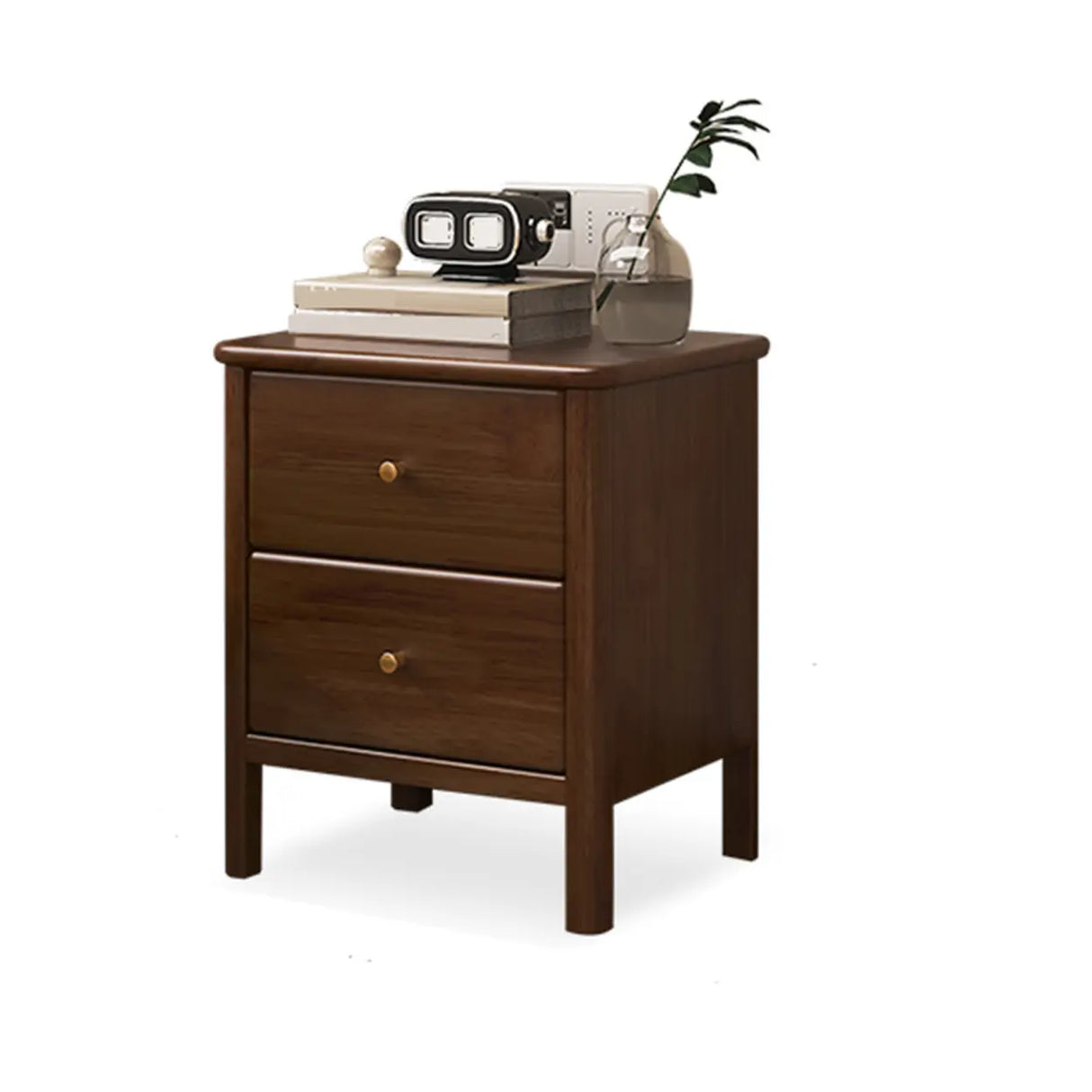 Brown Wood Tip Resistant Kids Nightstand with Legs Image - 2