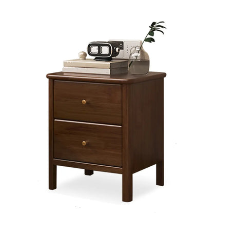 Brown Wood Tip Resistant Kids Nightstand with Legs Image - 2