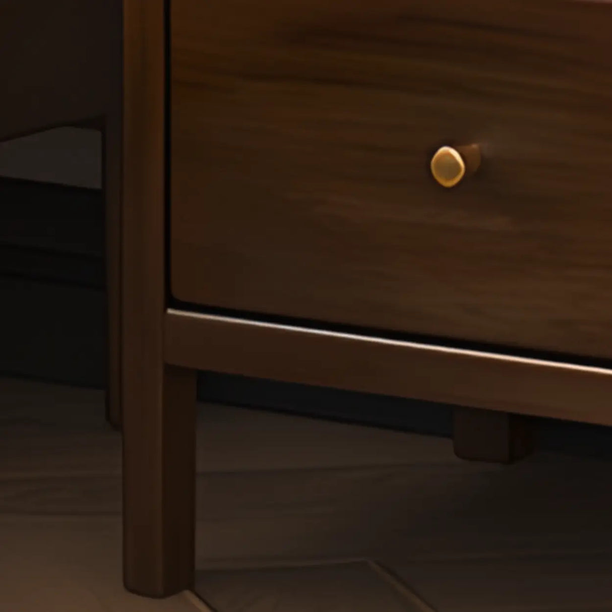 Brown Wood Tip Resistant Kids Nightstand with Legs Image - 5