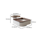Brown Wood Top White Iron Base Square Nesting Tables Image - 11