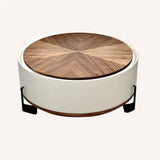 Brown Wood Tray Top Lift Top Coffee Table with Cabinet Image - 5