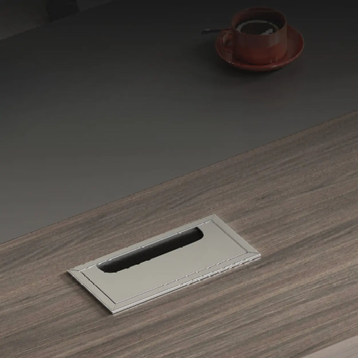 Brown Wooden Computer Desk with Drawers and Shelves Image - 6