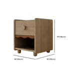 Brown Wooden Drawer Short Kids Nightstand with Legs #size