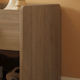 Brown Wooden Drawer Short Kids Nightstand with Legs Image - 5