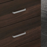 Brown Wooden Executive Desk with Drawers and Cabinet Image - 9