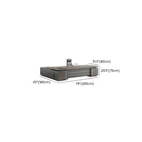 Brown Wooden Long Executive Desk with Exterior Shelf Image - 14