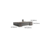 Brown Wooden Long Executive Desk with Exterior Shelf Image - 15