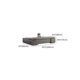 Brown Wooden Long Executive Desk with Exterior Shelf Image - 16