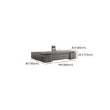 Brown Wooden Long Executive Desk with Exterior Shelf Image - 19