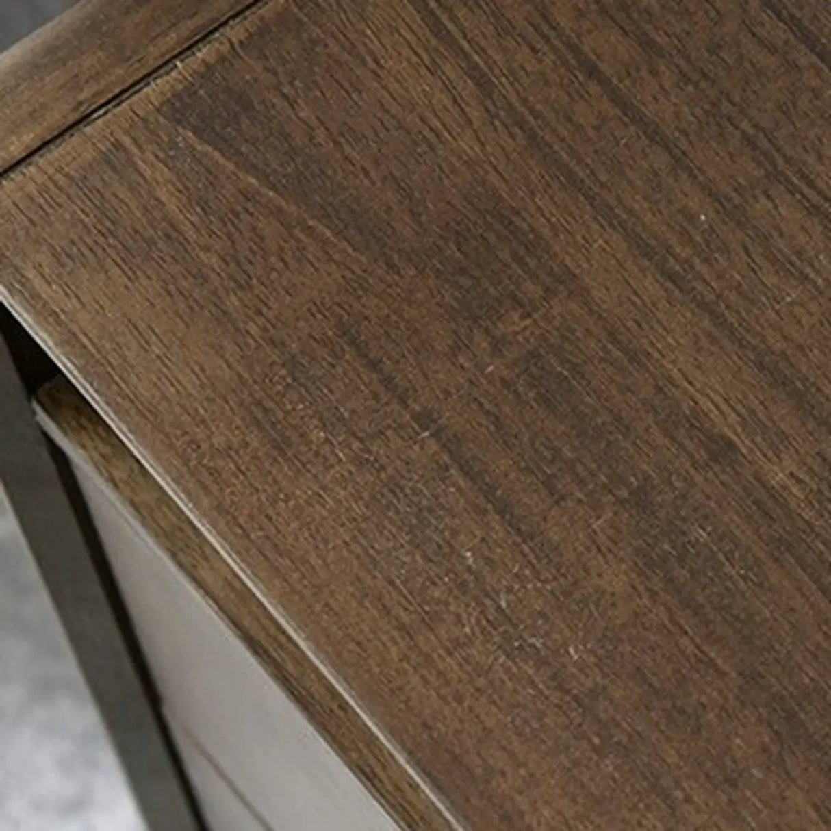 Brown Wooden Open Storage Nightstand with Drawers Image - 12