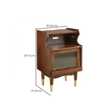 Brown Wooden Open Storage Nightstand with Drawers Image - 19