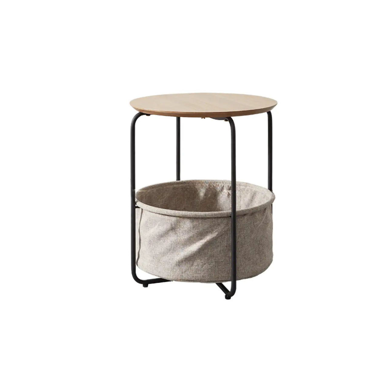 Brown Wooden Open Storage Nightstand with Drawers Image - 9