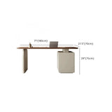 Brown Wooden Rectangle Executive Desk with Drawers Image - 12