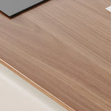 Brown Wooden Rectangle Executive Desk with Drawers Image - 5