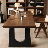 Brown Wooden Rectangular Home Office Writing Desk Image - 10