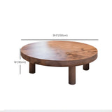 Brown Wooden Round Coffee Table with Three Legs Image - 11