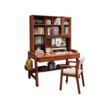Brown Wooden Standard Credenza Desk with Storage Image - 10