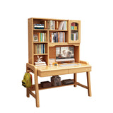 Brown Wooden Standard Credenza Desk with Storage Image - 3