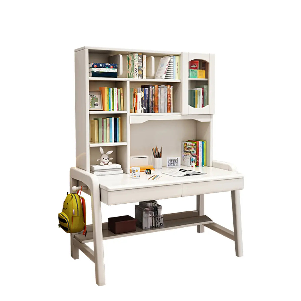 Brown Wooden Standard Credenza Desk with Storage Image - 5
