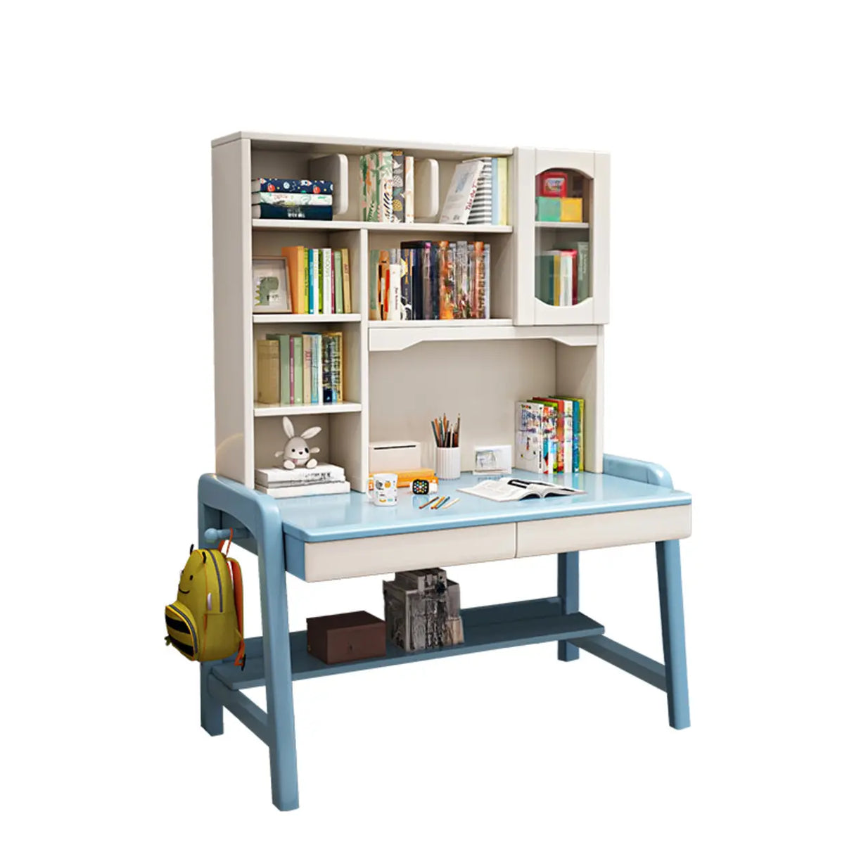Brown Wooden Standard Credenza Desk with Storage Image - 7