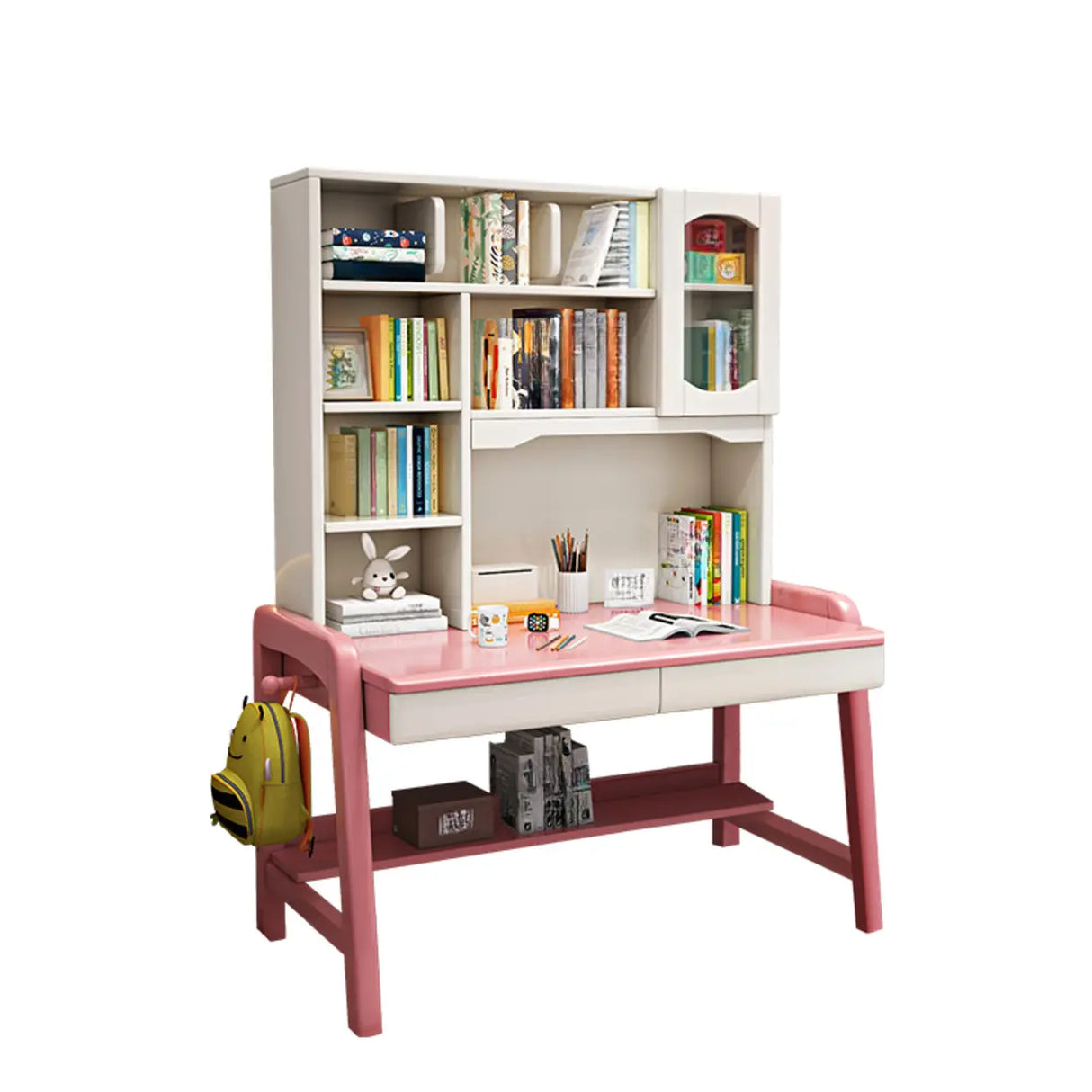 Brown Wooden Standard Credenza Desk with Storage Image - 9