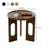 Brown Wooden Tray Top Three Leg Round Coffee Table Image - 15