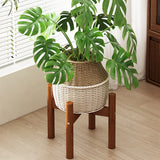 Brown Wooden Waterproof H Shape Small Plant Stands Image - 7