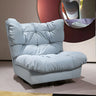 Brown Yellow Tufted Back Armless Wood Frame Side Chair Image - 4