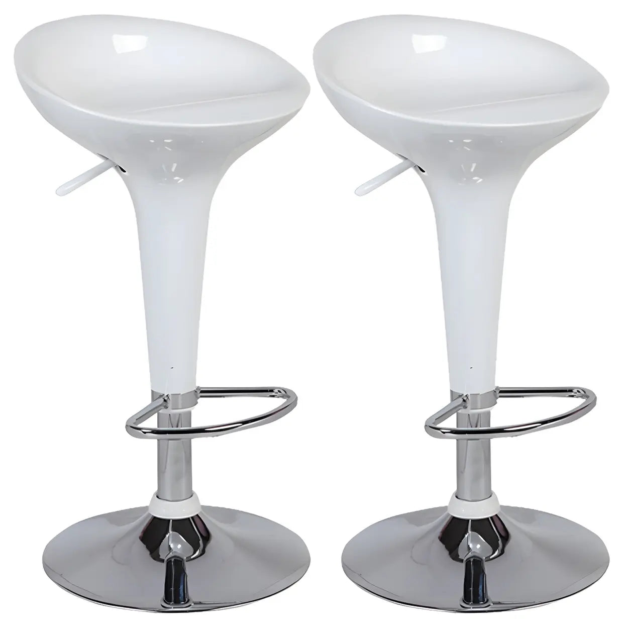 Bucket Chrome Adjustable Swivel Pedestal Bar Stool Image - 5