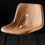 Bucket Leather Seat Low Back Iron Four Legs Bar Stool Image - 12