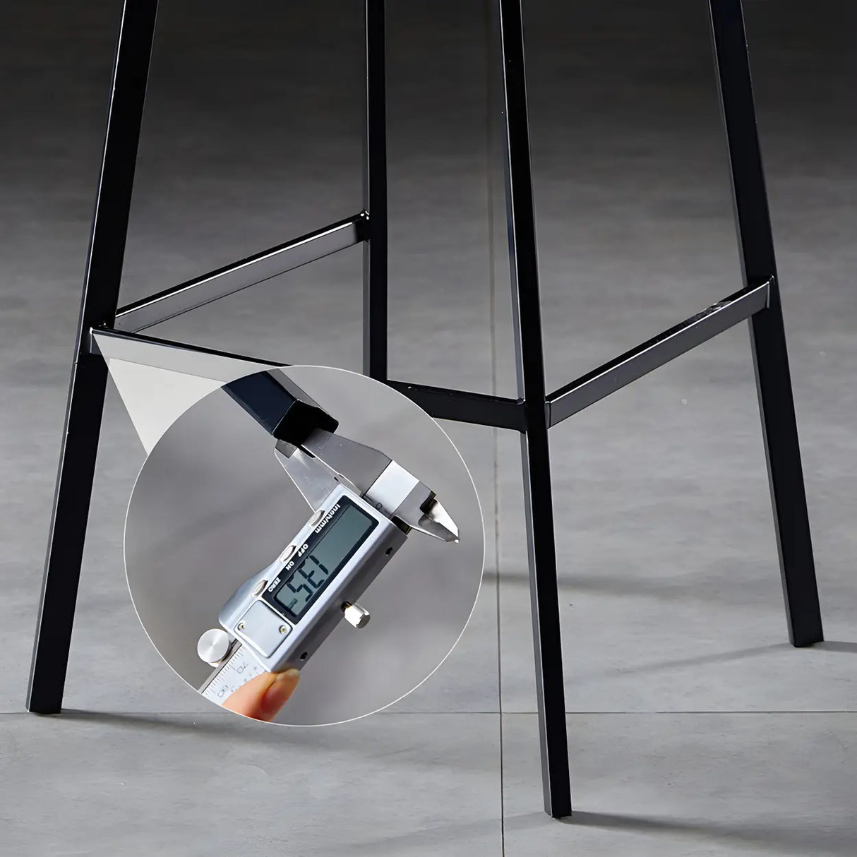 Bucket Leather Seat Low Back Iron Four Legs Bar Stool Image - 15