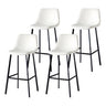 Bucket Leather Seat Low Back Iron Four Legs Bar Stool Image - 37