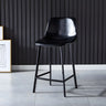 Bucket Leather Seat Low Back Iron Four Legs Bar Stool Image - 46