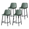 Bucket Leather Seat Low Back Iron Four Legs Bar Stool Image - 55