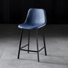 Bucket Leather Seat Low Back Iron Four Legs Bar Stool Image - 58