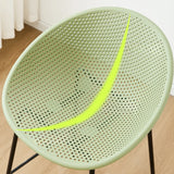 Bucket Low Back Metal Frame Bar Stool with Footrest Image - 10