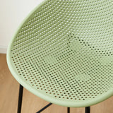 Bucket Low Back Metal Frame Bar Stool with Footrest Image - 11