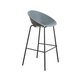 Bucket Low Back Metal Frame Bar Stool with Footrest Image - 3