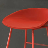 Bucket Low Back Metal Sled Base Armless Bar Stool Image - 11