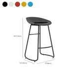 Bucket Low Back Metal Sled Base Armless Bar Stool #size