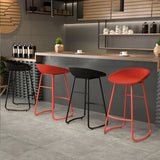 Bucket Low Back Metal Sled Base Armless Bar Stool Image - 6