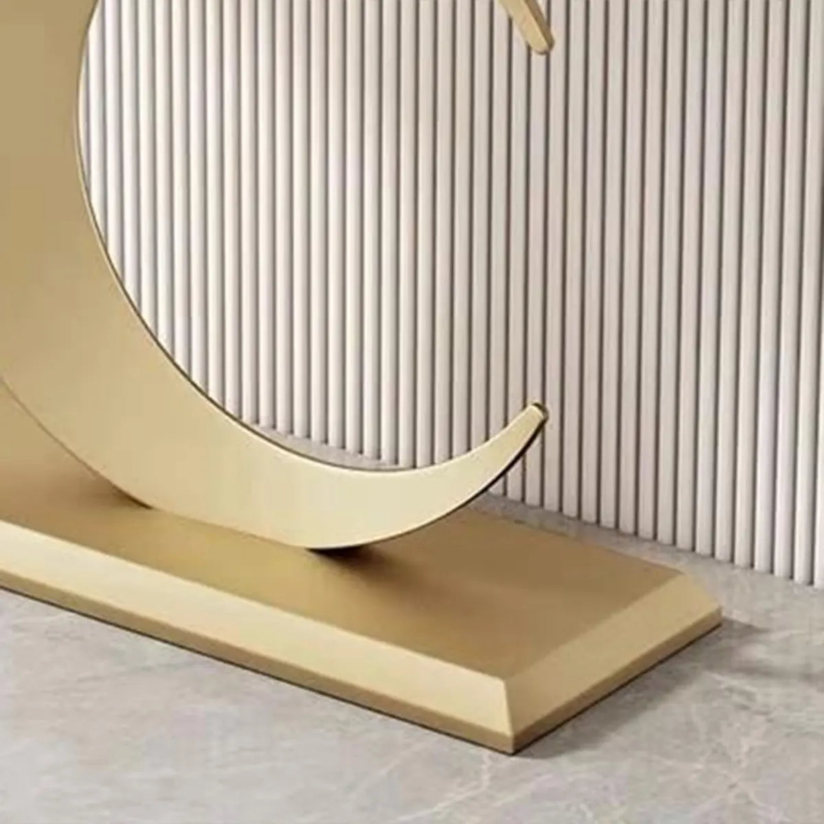 C-Shaped Base Decorative Marble Gold Console Table Image - 6