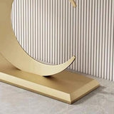 C-Shaped Base Decorative Marble Gold Console Table Image - 6